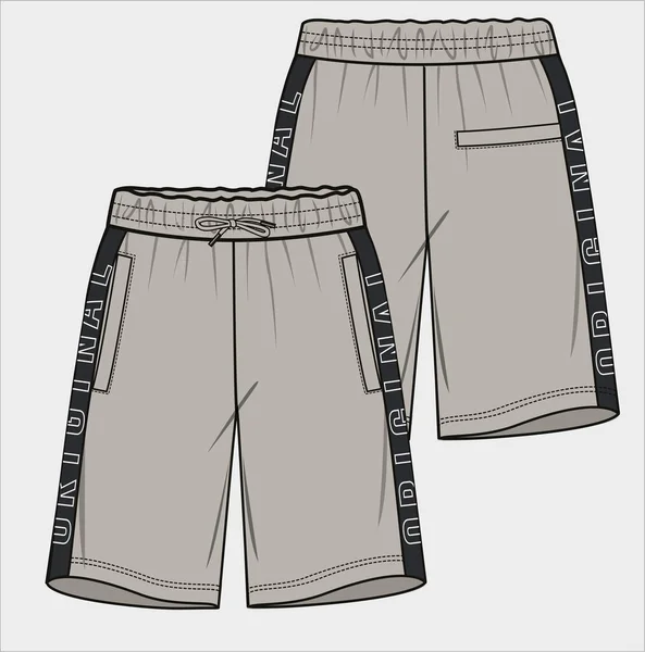 Män Och Teen Boys Bottom Wear Sporty Shorts Front Och — Stock vektor