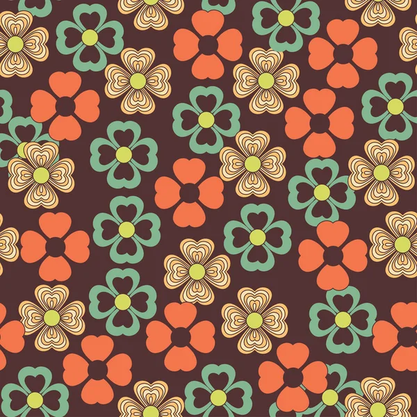 Retro African Floral Seamless Pattern — Vettoriale Stock