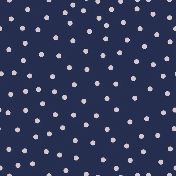 Navy Seamless Polka Dot Pattern Women Girls Dress — Stockový vektor