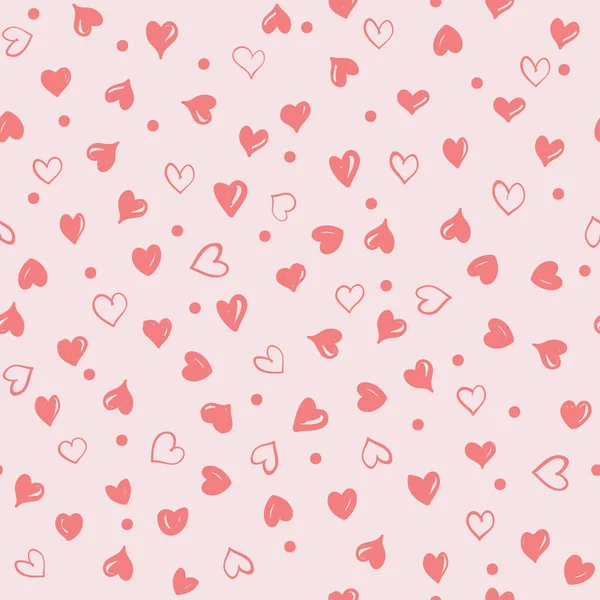 Doodle Pink Heart Seamless Print Puede Utilizarse Para Aparatos Niñas — Archivo Imágenes Vectoriales
