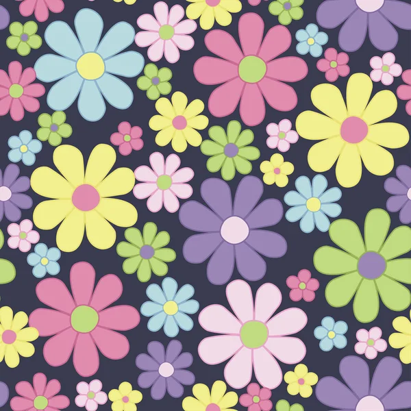 可编导Vector滤波器中的Colorful Floral Seamless Pattern — 图库矢量图片