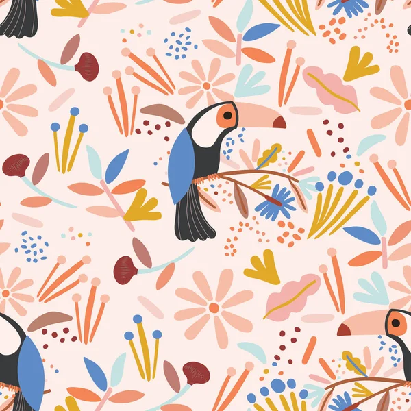 PATTERN VECTOR PATTERN GİZLERİNdeki TROPİK KUŞLAR