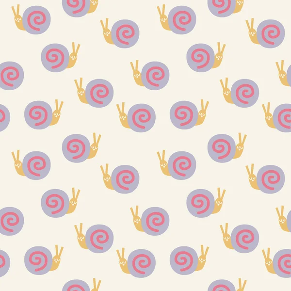 Colorful Snail Repeat Print Seamless Pattern Vector — 图库矢量图片