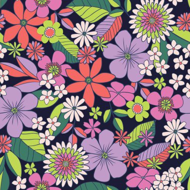 VECTOR FİLMİNDE RETRO Çiçeksiz PATTERN