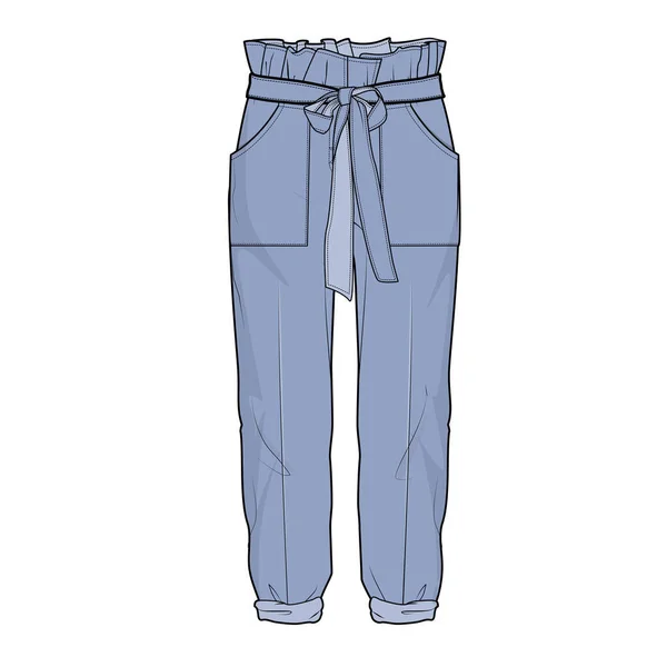 Gadis Fashion Pants Dan Trousers - Stok Vektor