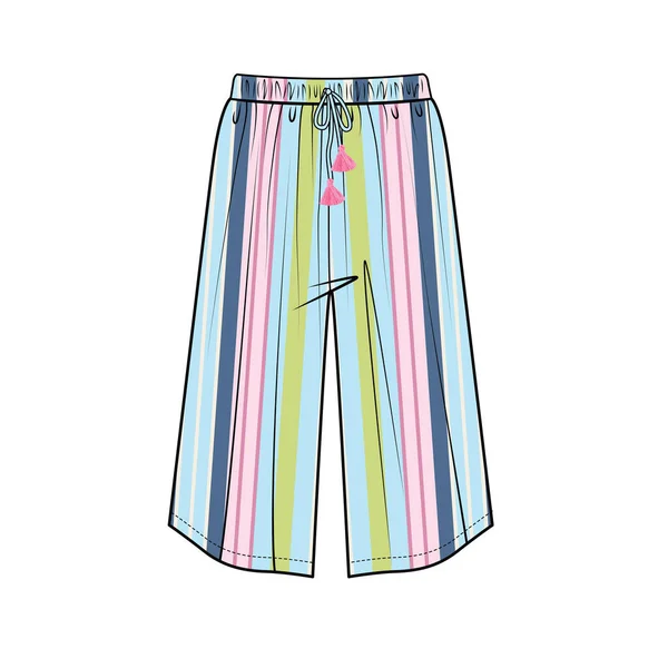Niñas Fashion War Skirts Pants — Vector de stock