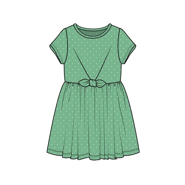 Knit Dress Ragazze Giovani — Vettoriale Stock