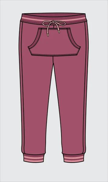 Десяток Девушка Джоггер Kangaroo Pocket — стоковый вектор