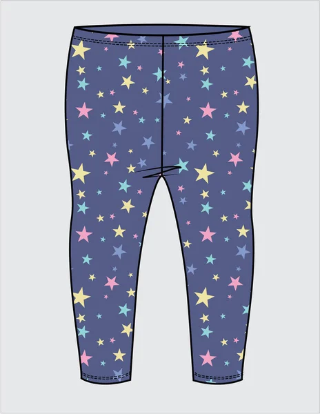 Stock vector TODDLER AND INFANT GIRL PRINTED LEGGINGS