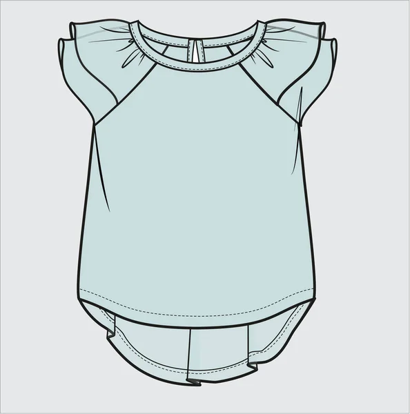 Raglan Cut Chiffon Sleeves Knit Top Pour Les Enfants Les — Image vectorielle