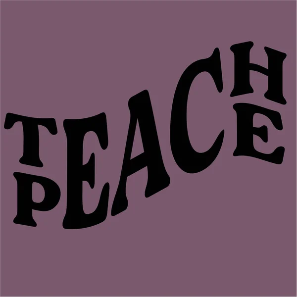 Peace Typo Graphic Text Teach Peace Tevo One Men Women — Stockový vektor