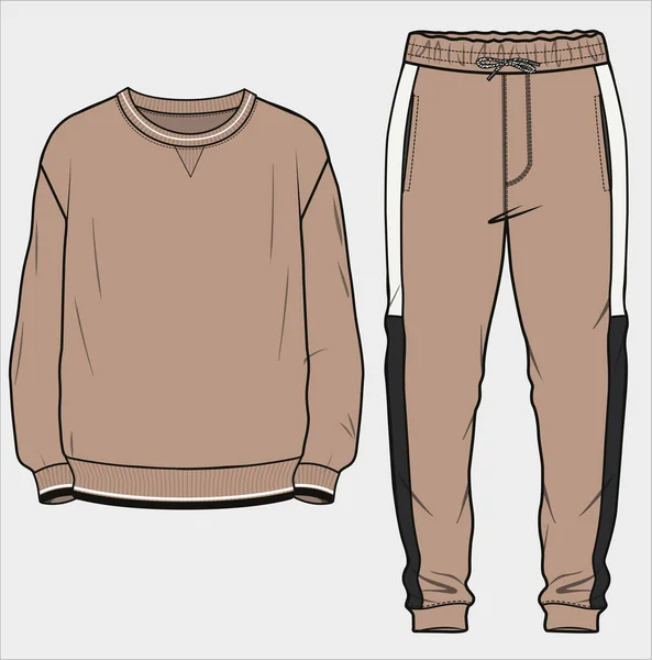 Jogger Sweat Shirt Set Men Teen Boys Editable Vector File — стоковий вектор