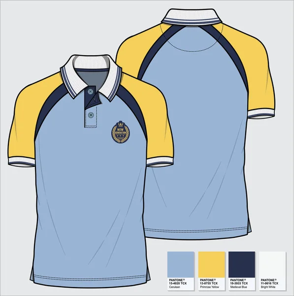 Ανδρικά Κοντομάνικα Μπλουζάκια Μόδας Polo — Διανυσματικό Αρχείο