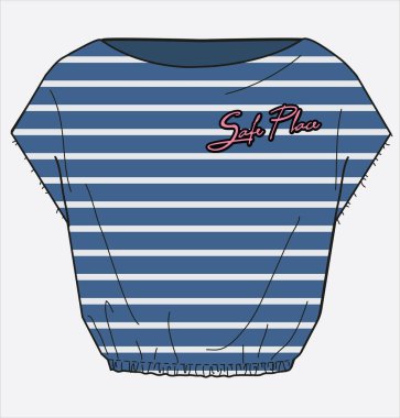 Modern kadın kıyafetleri, kadın üstlerinin renkli çizimleri.