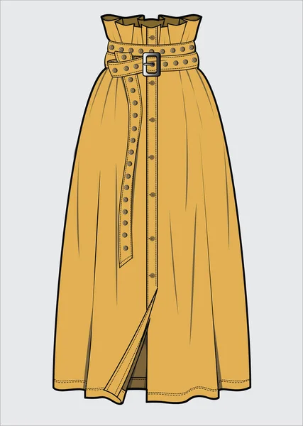 Moderna Kvinnliga Kläder Färgglada Illustration Kvinnlig Kjol — Stock vektor