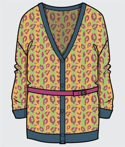Moderne Frauenkleidung Farbenfrohe Abbildung Des Weiblichen Pullovers — Stockvektor
