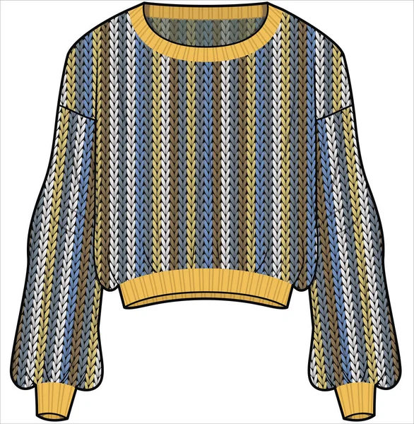 現代の女性の服 女性のセーターのカラフルなイラスト — ストックベクタ