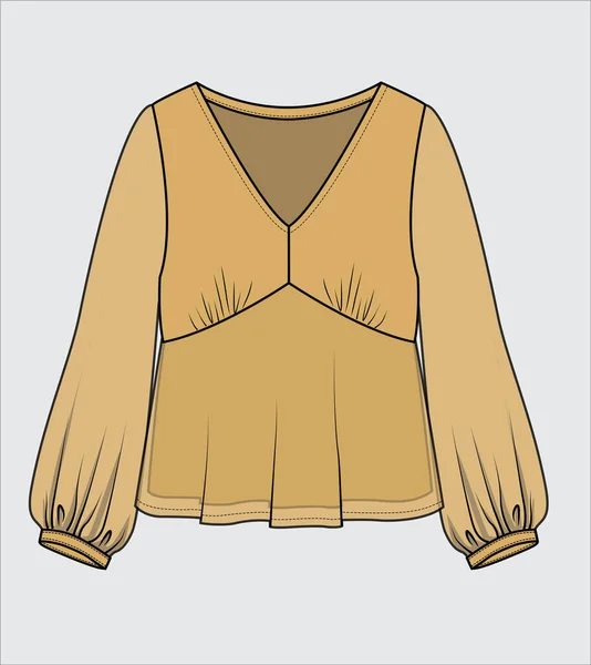 Moderní Dámské Oblečení Barevná Ilustrace Dámského Top — Stockový vektor