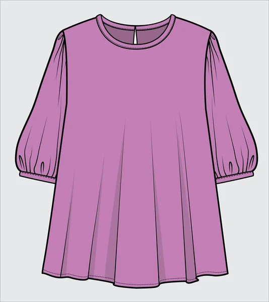 Moderna Kvinnliga Kläder Färgglada Illustration Kvinnlig Topp — Stock vektor