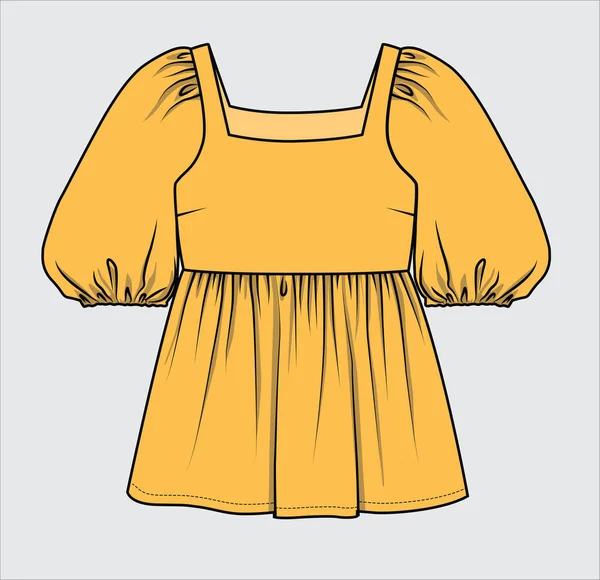 Moderne Frauenkleidung Farbenfrohe Abbildung Des Weiblichen Top — Stockvektor