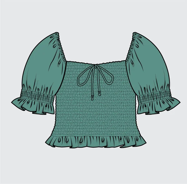 Современная Женская Одежда Красочная Иллюстрация Женского Топа — стоковый вектор