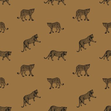 Leopar desenleri kusursuz. Vektör illüstrasyonu