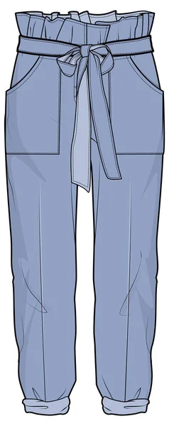 Mujer Pantalones Boceto Diseño Plantilla Ropa Vector — Vector de stock