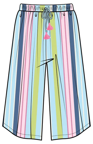 色彩艳丽的女子造型素描 矢量服装模板设计 — 图库矢量图片