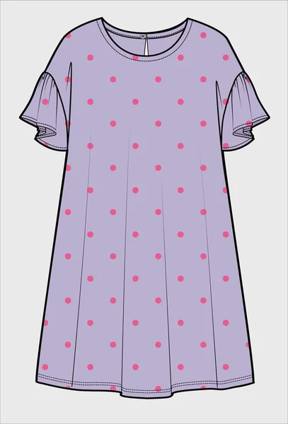 Πλεκτό Φόρεμα Σκίτσο Διανυσματικά Ρούχα Πρότυπο Σχεδιασμού — Διανυσματικό Αρχείο