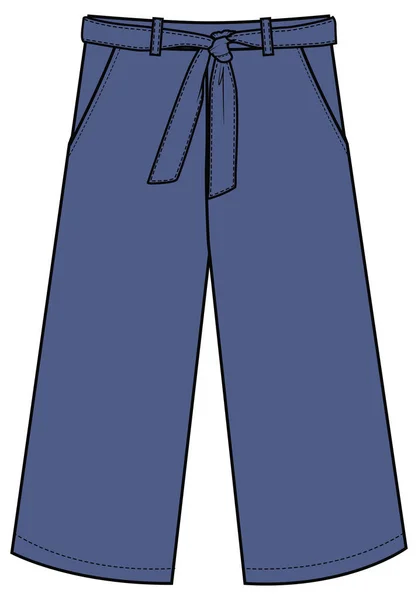 Mujer Pantalones Boceto Diseño Plantilla Ropa Vector — Vector de stock
