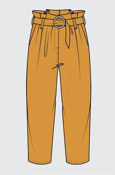 Sketch Girl Pants Vector Clothes Template Design — Stock Vector