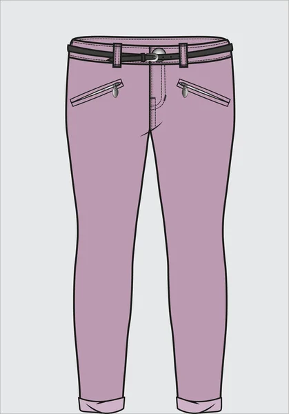 Ескіз Дівочих Штанів Векторний Дизайн Шаблону Одягу — стоковий вектор