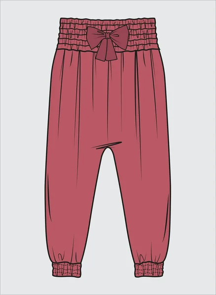 Skica Dívčích Kalhot Vektorové Oblečení Šablony Design — Stockový vektor