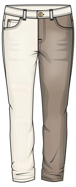 女性のデニムジーンズのスケッチ ベクトル服テンプレートデザイン — ストックベクタ