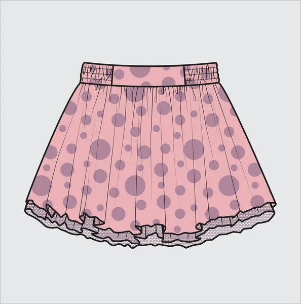 女性のスカートのスケッチベクトル服のテンプレートデザイン — ストックベクタ