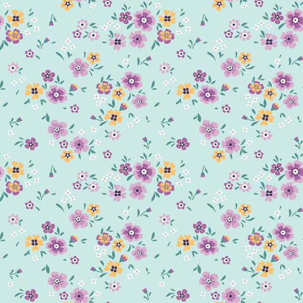 Seamless floral pattern with colorful flowers, vector illustration design