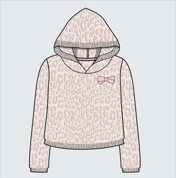 Grls Teen Sweater Hoodie — Stock Vector