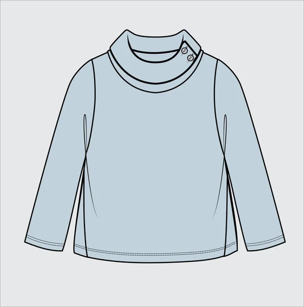 Turtle Neck Long Sleeves Knit Top Toddler Girls Kid Girls — Stockový vektor