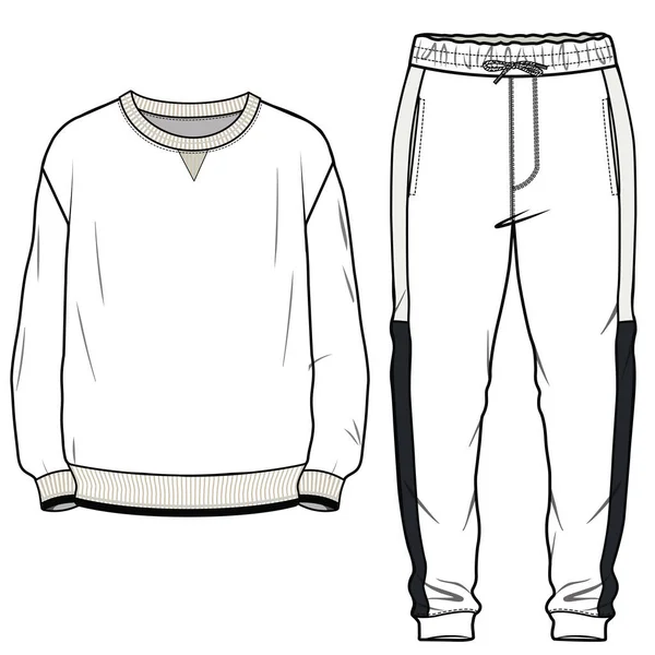 Joggers Sweat Shirt Set Men Teen Boys Editable Vector File — Stock Vector