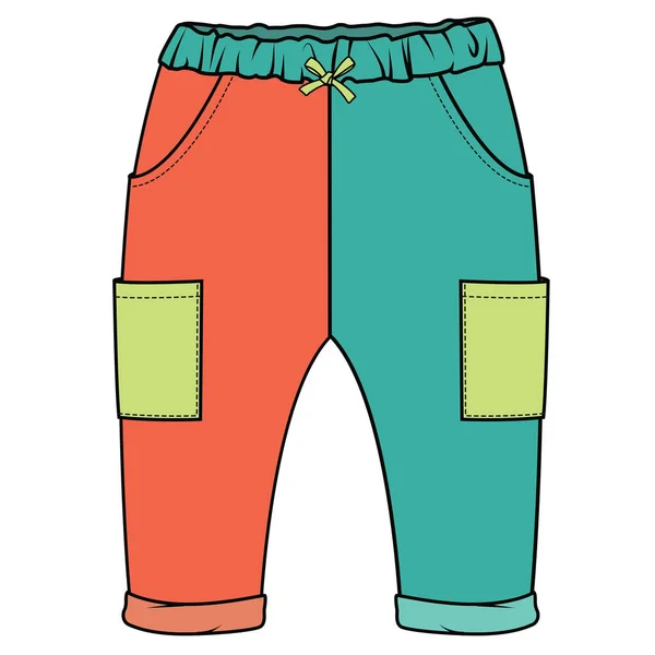 Pockets Contrasporto Con Colore Dettaglio Jogger Bambini Toddler File Vettore — Vettoriale Stock