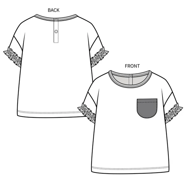 Modelo Para Camisa Das Crianças Ilustração Vetorial — Vetor de Stock