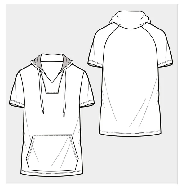 Толстовка Рукавами Рубашки Шаблон Плоской Линии — стоковый вектор