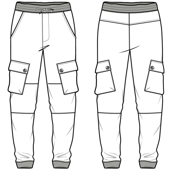 Jogger Pantalones Vector Diseño Plantilla — Vector de stock
