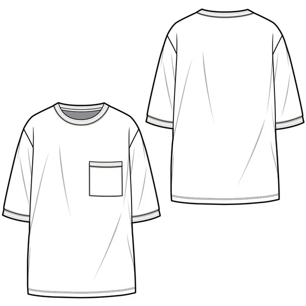 Šablona Košile Vzadu Vpředu Vektorová Ilustrace — Stockový vektor