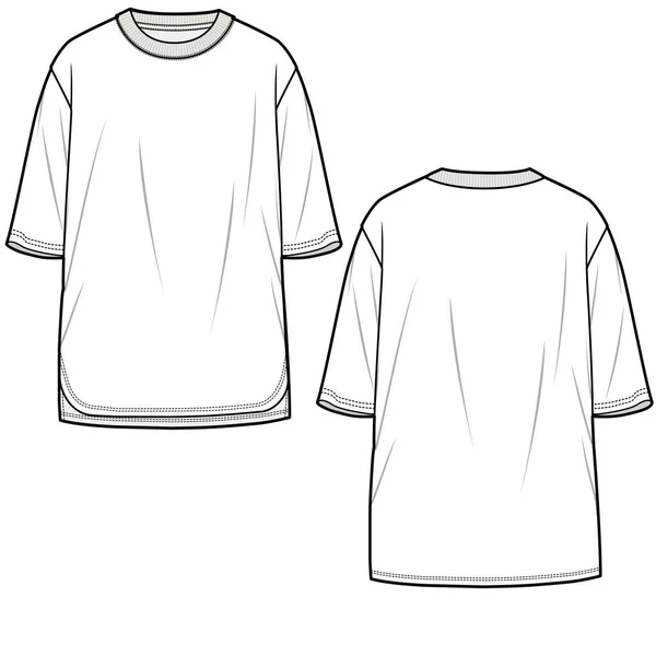 T恤衫模板 后和前 矢量说明 — 图库矢量图片