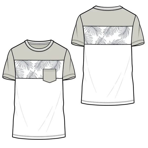 Шаблон Рубашки Сзади Спереди Векторная Иллюстрация — стоковый вектор