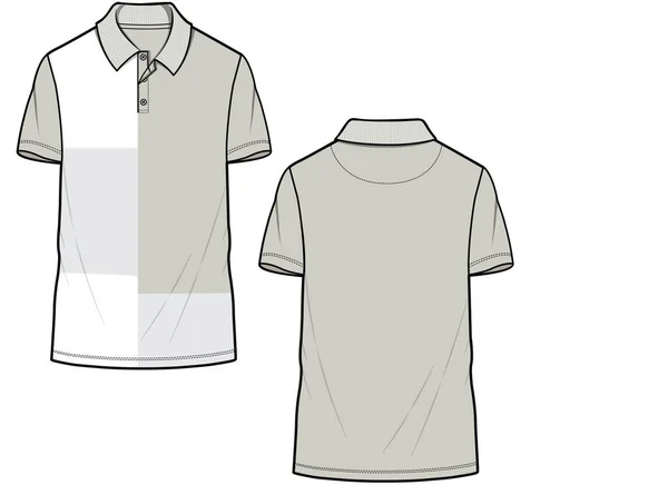 Modelo Camisa Para Trás Frente Ilustração Vetorial — Vetor de Stock