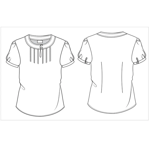 Template Your Design Sketch Blouse Template — Stock Vector