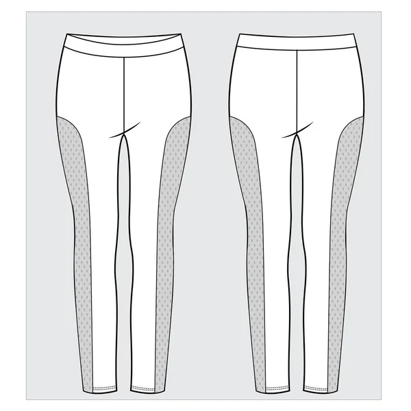 Vista Frontal Trasera Los Pantalones Mujer Vector Editable — Vector de stock