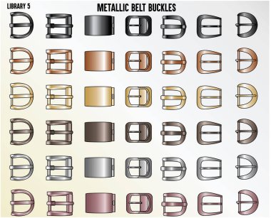 metal buckles for garments accessories clipart